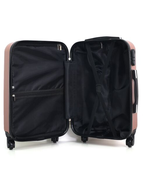 Valise Long Séjour 4 roues Lipari 71 cm rose doré
