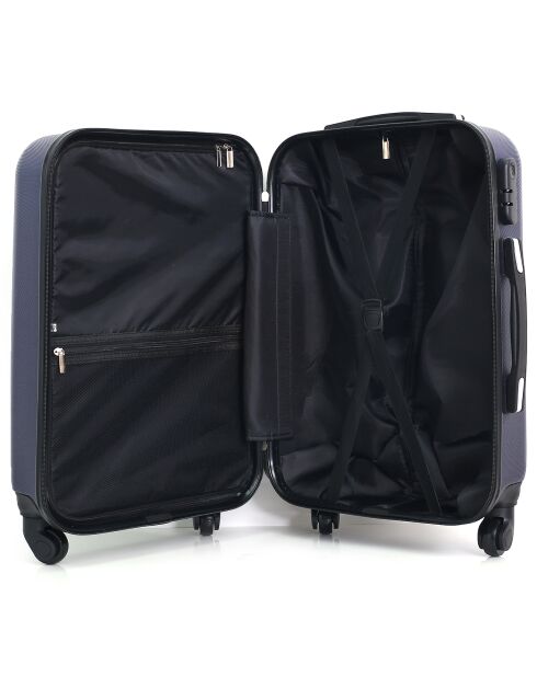 Valise Cabine 4 roues Lipari 49 cm bleu marine