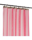 Cortina coral de lino y tul, 130 x 280 cm