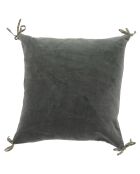 Funda de cojín de terciopelo de algodón antracita, 45 x 45 cm