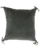 Funda de cojín de terciopelo de algodón antracita, 45 x 45 cm