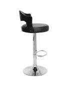 2 Chaises de bar Ruben noires - 43x45x90-110  cm