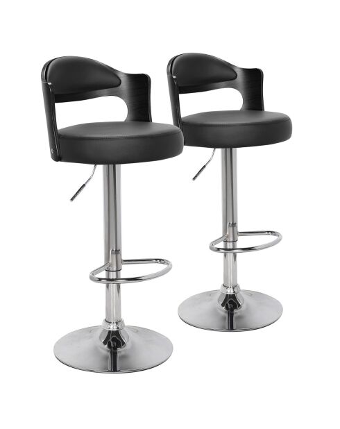 2 Chaises de bar Ruben noires - 43x45x90-110  cm