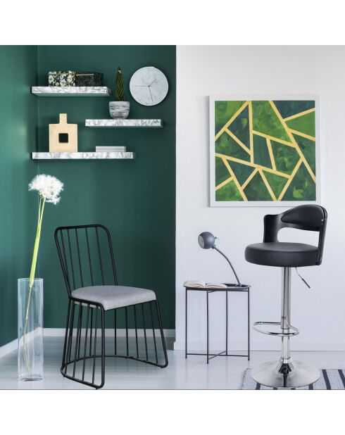 2 Chaises de bar Ruben noires - 43x45x90-110  cm