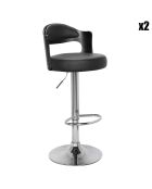 2 Chaises de bar Ruben noires - 43x45x90-110  cm
