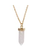 Collier Diana Quartz en laiton doré