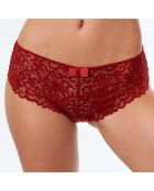 Shorty Jalouse en dentelle rouge henné