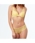 Soutien-gorge triangle armatures N°6 Eclipse en dentelle jaune acidulé