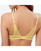 Soutien-gorge triangle armatures N°6 Eclipse en dentelle jaune acidulé