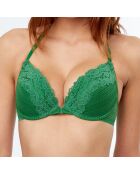 Soutien-gorge ampliforme N°5 Initiales en dentelle vert vif