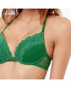 Soutien-gorge ampliforme N°5 Initiales en dentelle vert vif