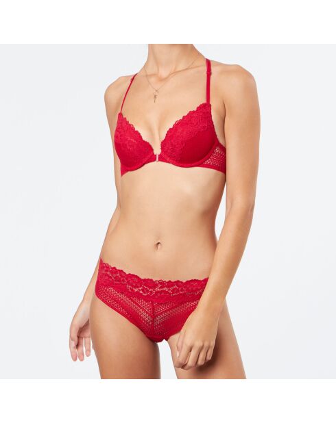 Hipster Initiales en dentelle rouge