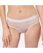 Shorty Pure Sensation bimatière en dentelle blush