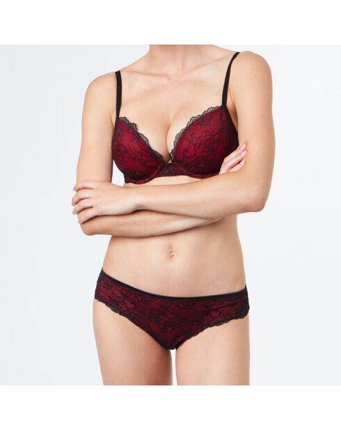 Soutien-gorge ampliforme Merveilleuse en dentelle rouge/noir