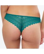 Tanga Icone en dentelle vert sapin