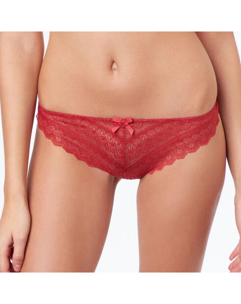 Tanga Icone en dentelle rouge henné