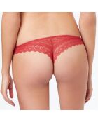 Tanga Icone en dentelle rouge henné