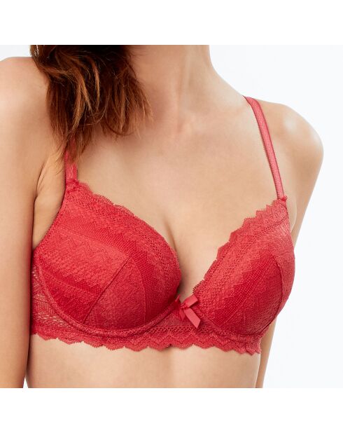 Reggiseno push-up N°1 Icone in pizzo rosso all'henné