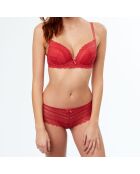 Soutien-gorge push-up N°1 Icone en dentelle rouge henné