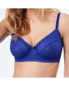 Soutien-gorge corbeille Panama en dentelle bleu royal