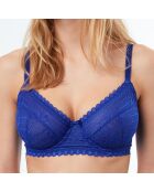 Soutien-gorge corbeille Panama en dentelle bleu royal