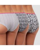 3 Shorties Indie imprimés gris/rose