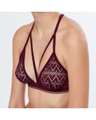 Soutien-gorge triangle Divinite en dentelle prune