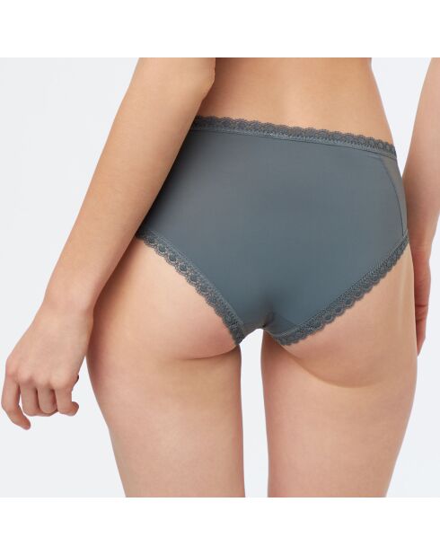 Shorty Spacer bimaterial de microfibra y tul caqui