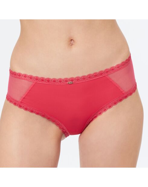 Shorty Spacer bimatière microfibre & tulle rose