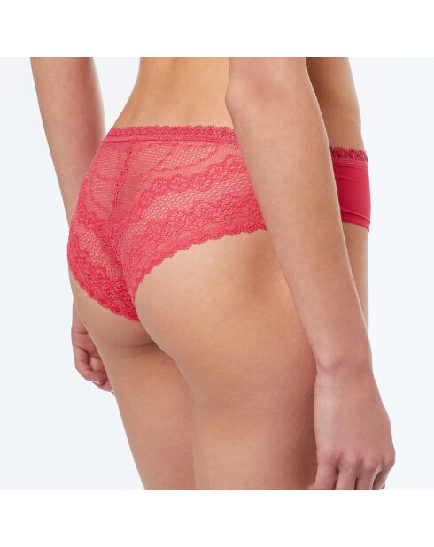 Hipster Spacer bimatière microfibre & dentelle rose