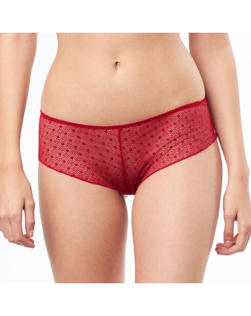 Blacknight korte broek van rood kant