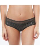 Shorty Lotus en dentelle & microfibre kaki