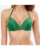 Soutien-gorge ampliforme N°5 Initiales en dentelle vert vif