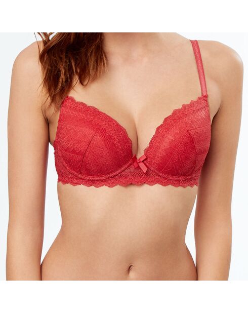Reggiseno push-up N°1 Icone in pizzo rosso all'henné