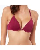 Soutien-gorge push-up N°2 Pure Fit Fancy en microfibre & dentelle bordeaux grenat