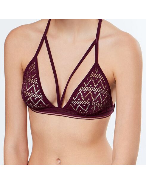 Reggiseno a triangolo Divinity in pizzo prugna