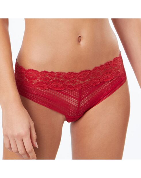 Hipster Initiales en dentelle corail foncé