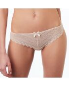 Tanga Icone en dentelle beige