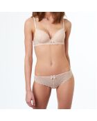 Tanga Icone en dentelle beige