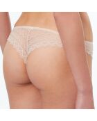 Tanga Icone en dentelle beige