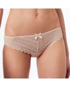 Tanga Icone en dentelle beige