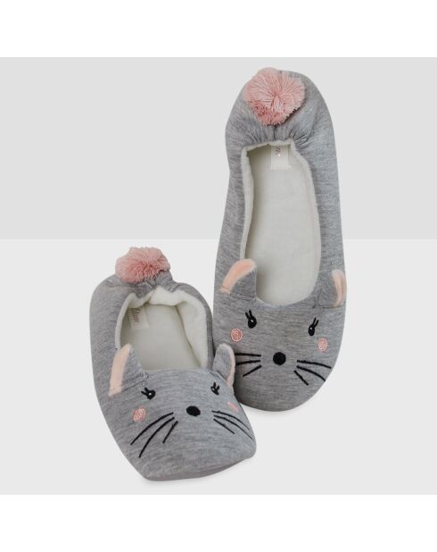 Chaussons Ballerines Kilou  à motif gris