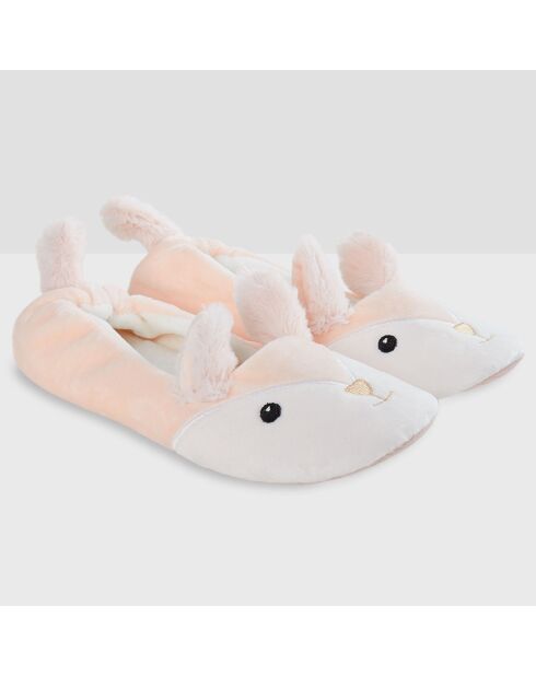 Chaussons Ballerines Chloé façon peluche roses