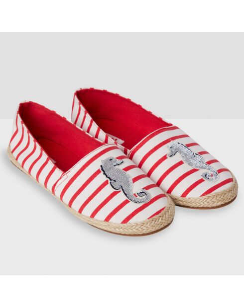 Chaussons d'Extérieur Espadrilles Caballito rayés rouges