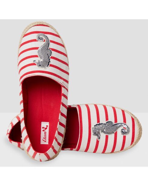 Chaussons d'Extérieur Espadrilles Caballito rayés rouges
