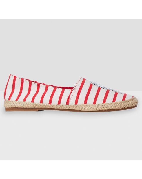 Chaussons d'Extérieur Espadrilles Caballito rayés rouges