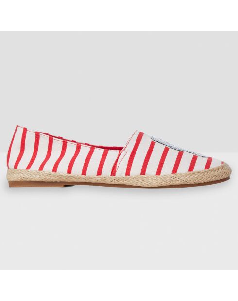 Chaussons d'Extérieur Espadrilles Caballito rayés rouges