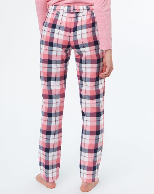 Pantalon de pyjama Celia à carreaux rose