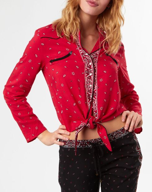 Haut de pyjama Billy imprimé bandana rouge