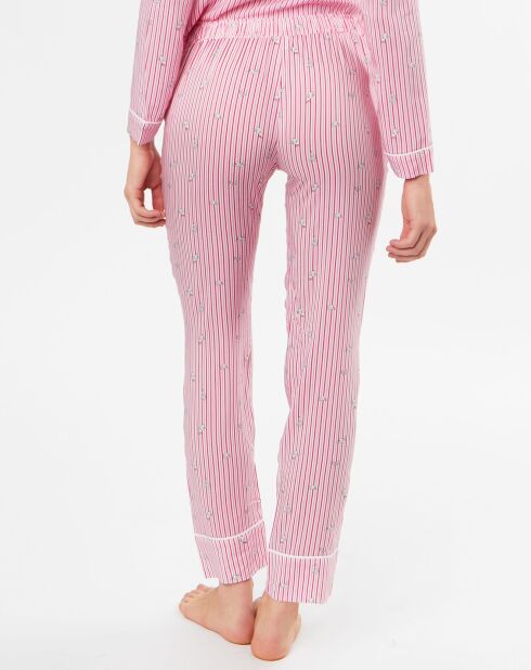 Pantalon de pyjama Foxie rayé fushia